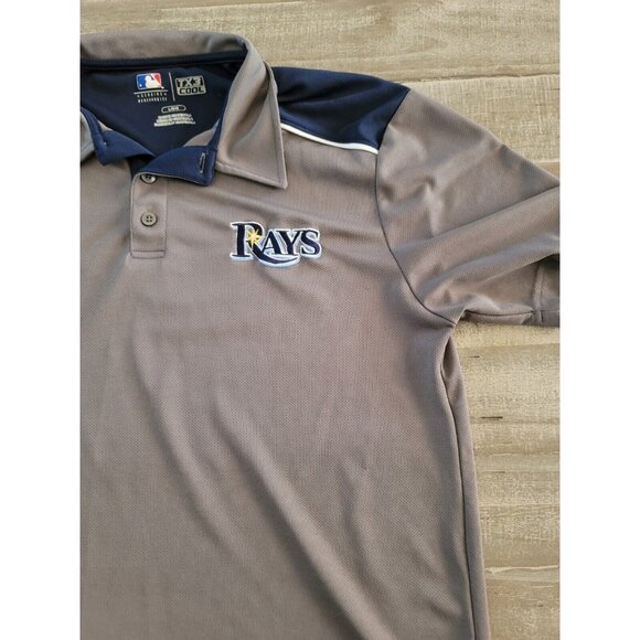 Tampa Bay Rays Polo Shirt Size Large Blue Gray Florida Baseball MLB - Picture 2 of 9